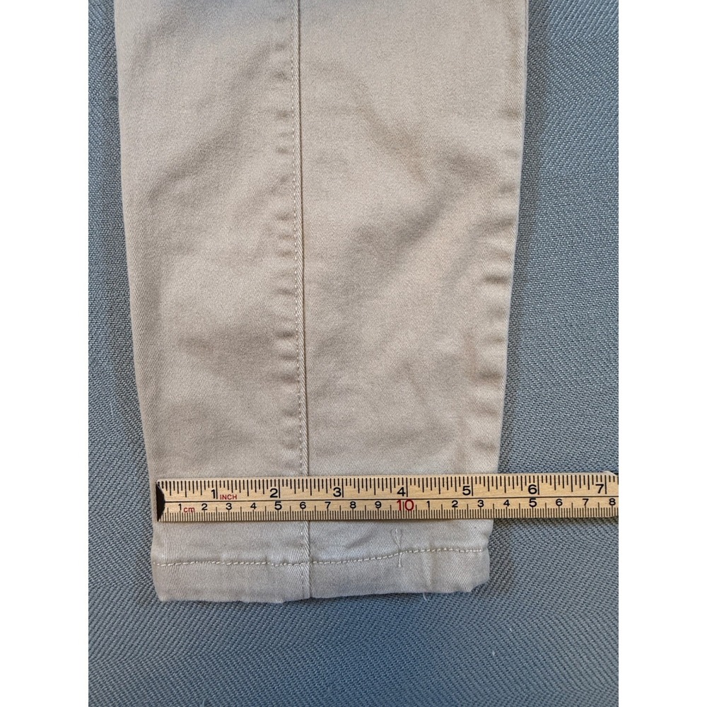 White House Black Market Tan Khaki Cargo Slim Pants Gold Zip Size 10 Utility - Picture 7 of 9
